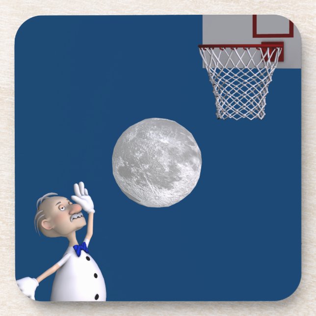 Porta-copo Astrônomo jogando basquete (Frente)
