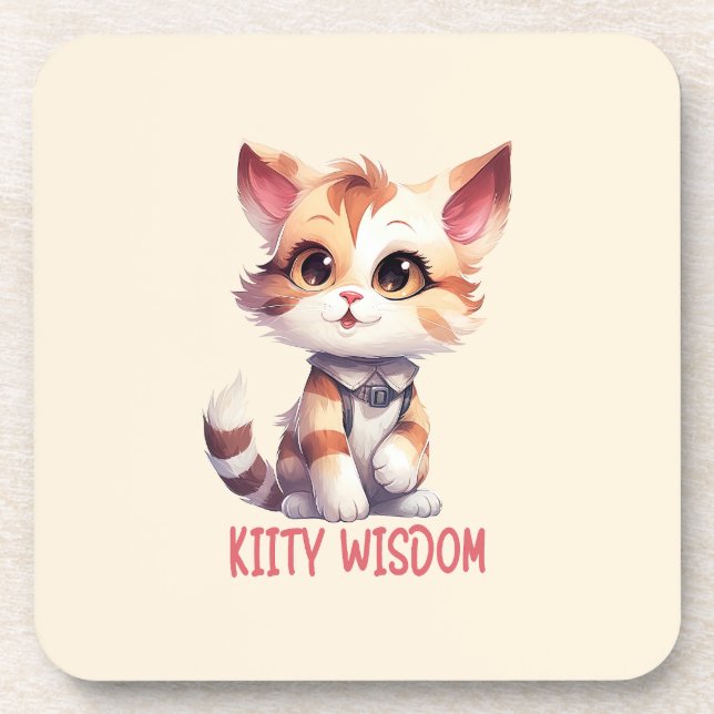 Porta-copo Atitude de gato sem cuidado - Design de felino com (Frente)