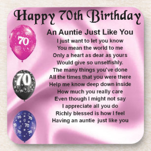 Porta-copo Auntie Poema - aniversário do 70