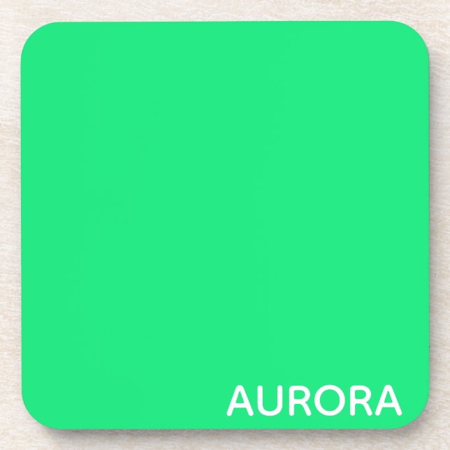 Porta-copo Aurora green color name (Frente)
