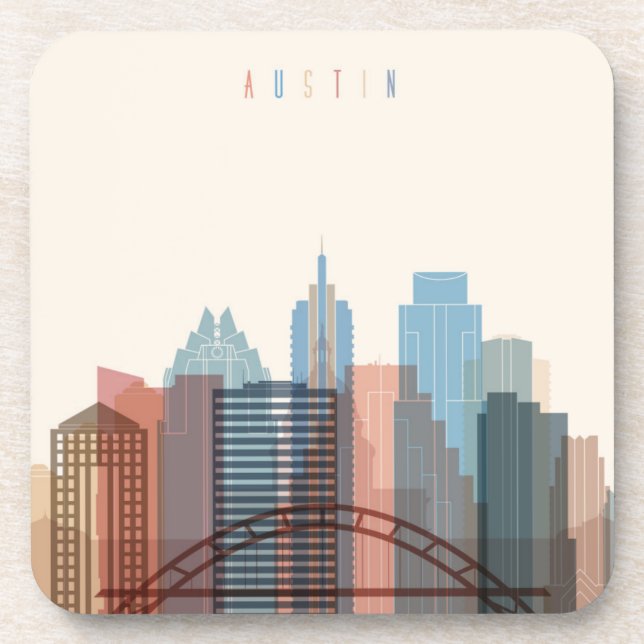 Porta-copo Austin, skyline da cidade de Texas | (Frente)