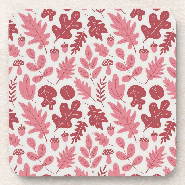 Porta-copo Autumn Leaves and Acorns Pattern (Frente)