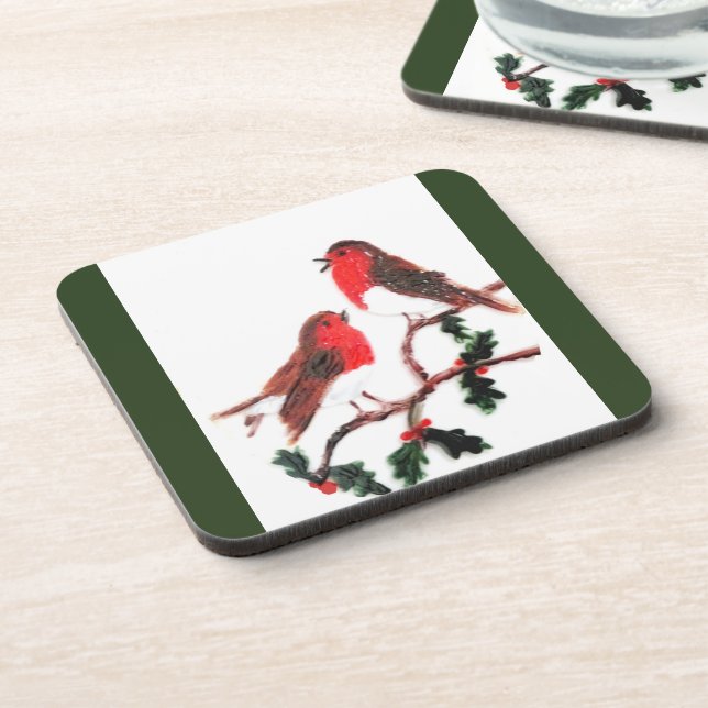 Porta-copo Aves Festivas, Robin Holly (Left Side)