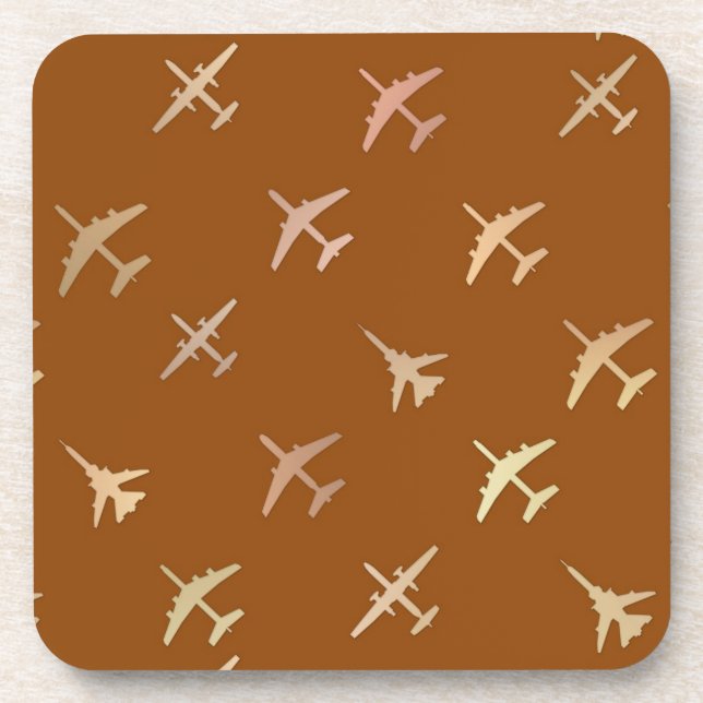 Porta-copo Aviões de combate, em bronze escuro (Frente)