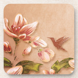 Porta-copo Azaleas Vintage Floral rosa no Whiskey Wedding