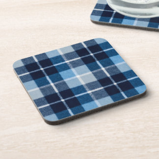 Porta-copo Azul Branco Flanela Xadrez Aconchegante