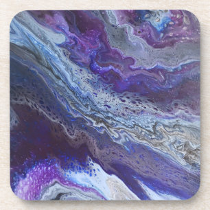 Porta-copo Azul Celestial e Abstrato Roxo