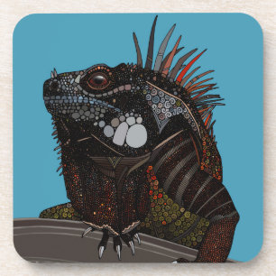 Porta-copo azul da iguana