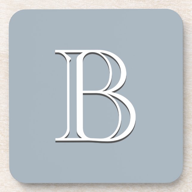 Porta-copo Azul e Branco Moles Iniciais Monogramados Personal (Frente)