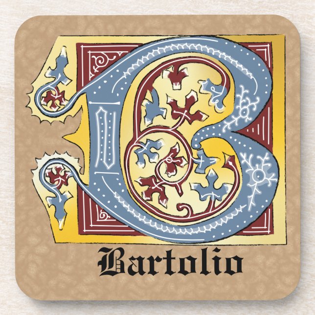 Porta-copo Azul Medieval e Vermelho Ivy Iluminado - Letra B (Frente)