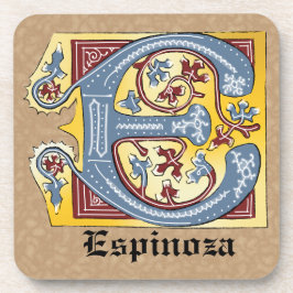 Porta-copo Azul Medieval e Vermelho Ivy Iluminado - Letra E