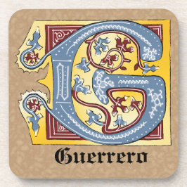 Porta-copo Azul Medieval e Vermelho Ivy Iluminado - Letra G