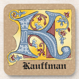 Porta-copo Azul Medieval e Vermelho Ivy Iluminado - Letra K