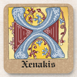 Porta-copo Azul Medieval e Vermelho Ivy Iluminado - Letra X B