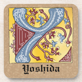 Porta-copo Azul Medieval e Vermelho Ivy Iluminado - Letra Y