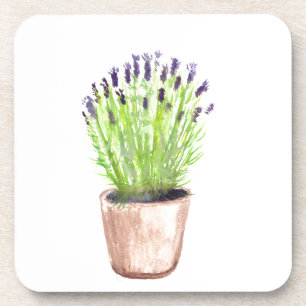 Porta-copo Azulejo da planta pote da lavanda