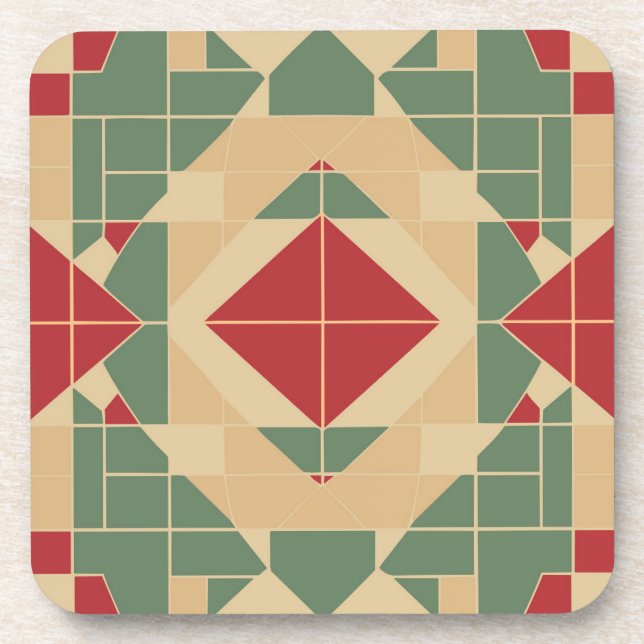 Porta-copo Azulejo Geométrico de Pastel Reggae (Frente)