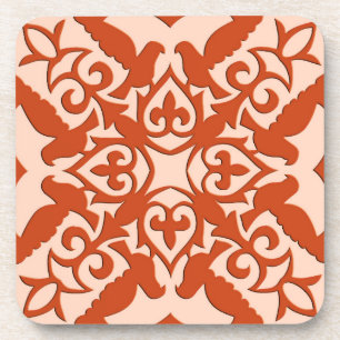Porta-copo Azulejo marroquino - laranja-coral e pêssego