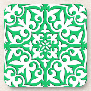 Porta-copo Azulejo marroquino - verde e branco de jade