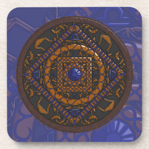 Porta-copo Azulejo Quadrado de Libra Mandala