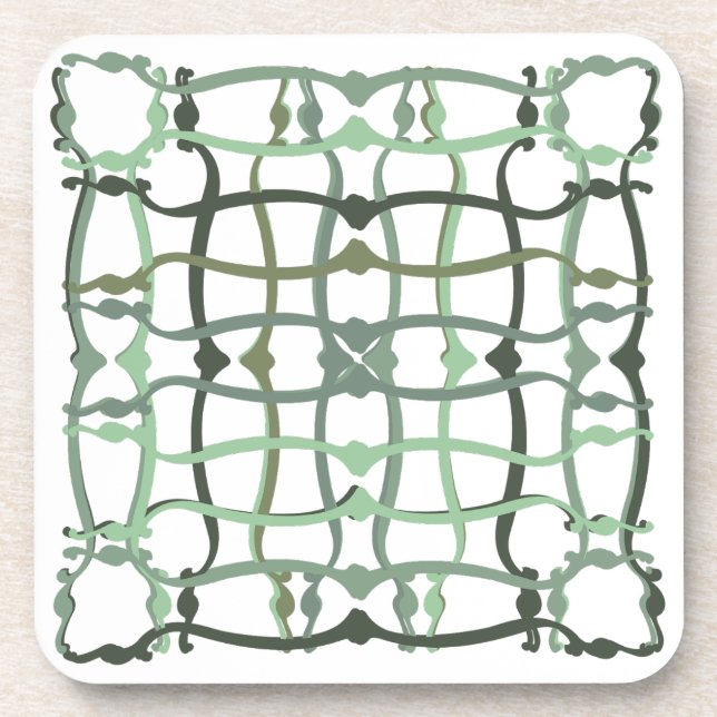 Porta-copo Azulejo verde da paisagem francesa (Frente)