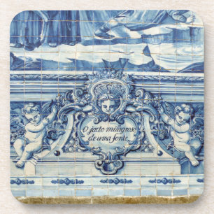 Porta-copo Azulejos de paredes brancas e azuis portuguesas co