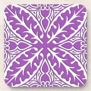 Porta-copo Azulejos marroquinos - violeta e branco