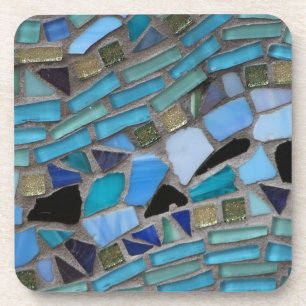 Porta-copo Azulejos Mosaico de Azul e Verde