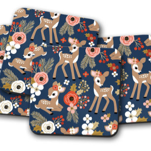 Porta-copo Baby Fawn Natal   Conjunto de Portas copos de Cort