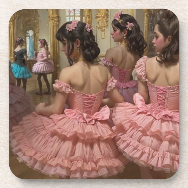Porta-copo Bailarinas en una gran sala de estilo rocóco (Frente)
