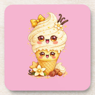 Porta-copo Bala de Sorvete de Baunilha Kawaii