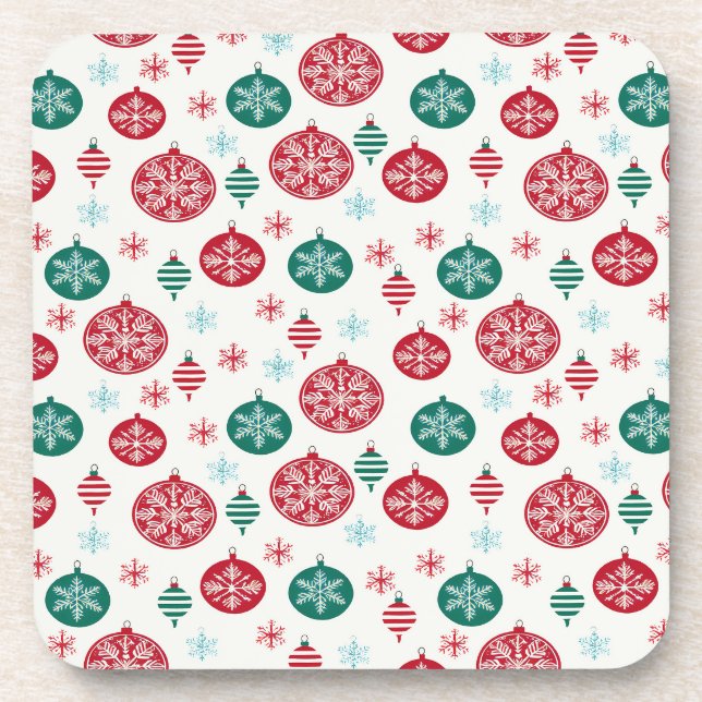 Porta-copo Balas Vermelhos de Natal Floco de Neve (Frente)