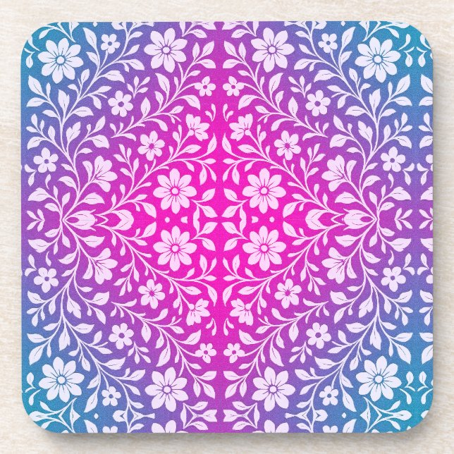 Porta-copo Balcão de plástico duro floral Boho (Frente)