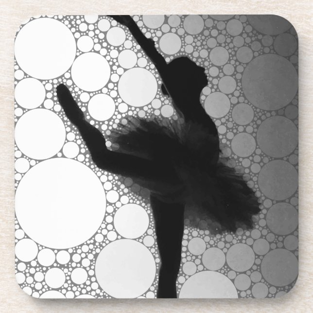 Porta-copo Balé Black White Dancing Ballerina (Frente)