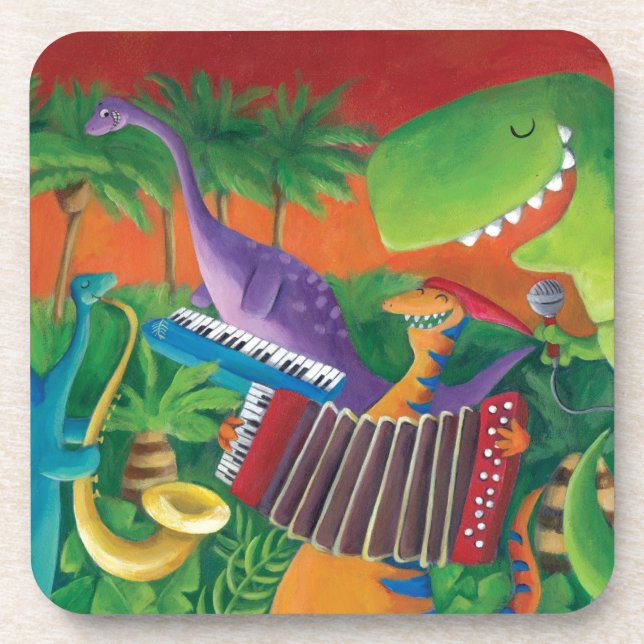 Porta-copo Banda Funky do dinossauro (Frente)