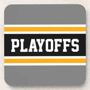 Porta-copo Bandas de Cinza Negra Amarelas PLAYOFFS