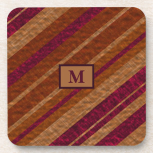 Porta-copo Bandas Diagonais Castanho-Púrpura Na moda Monogram