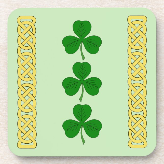Porta-copo Bandas Shamrock Trio e Knotwork (Frente)