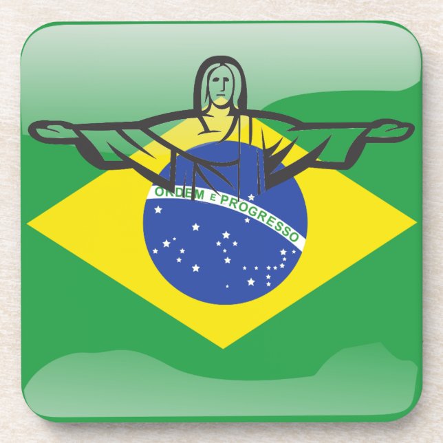 Porta-copo Bandeira brilhante brasileira (Frente)