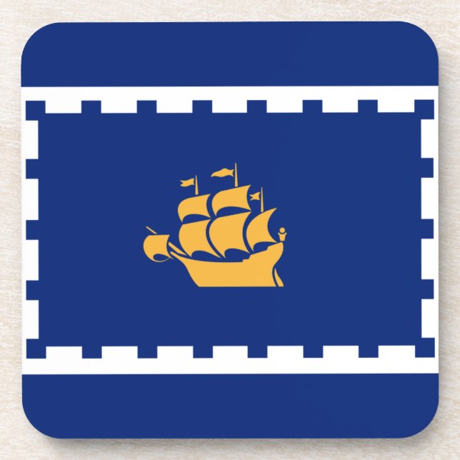 Porta-copo Bandeira da Coaster de Bebidas da Cidade de Quebec (Frente)