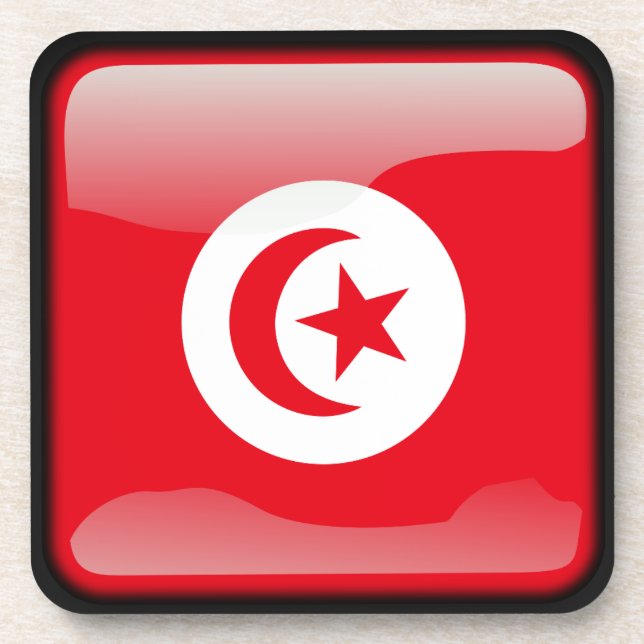 Porta-copo Bandeira da Tunísia (Frente)
