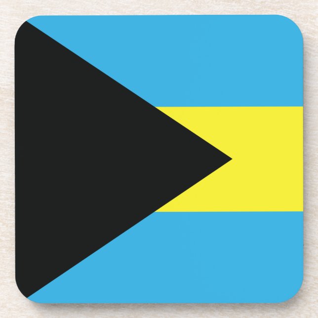 Porta-copo Bandeira das Bahamas em preto, Dourado e aquamarin (Frente)