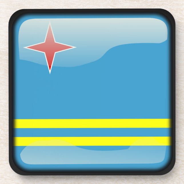 Porta-copo Bandeira de Aruba (Frente)