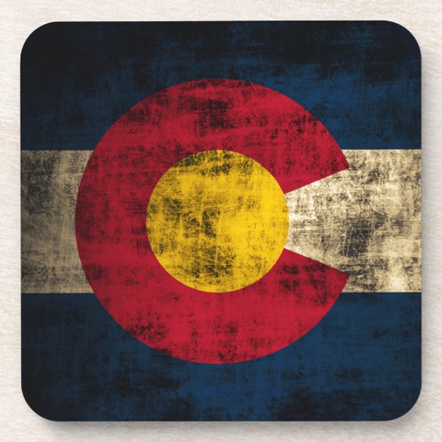 Porta-copo Bandeira de Colorado do Grunge (Frente)