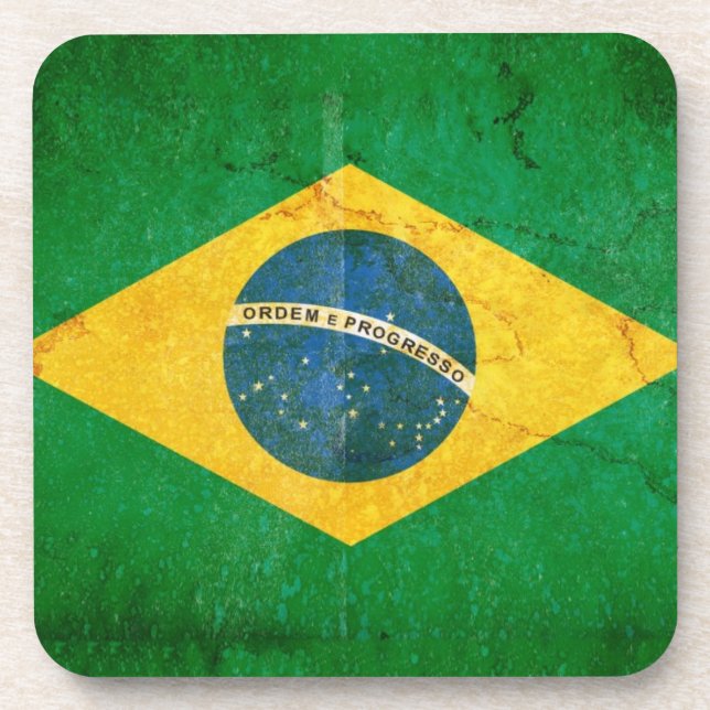 Porta-copo Bandeira do Brasil no Grunge (Frente)