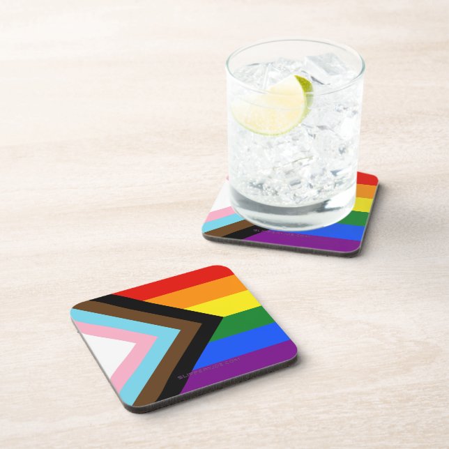 Porta-copo Bandeira do Orgulho Progressivo de SlipperyJoe sei (Lado Direito)