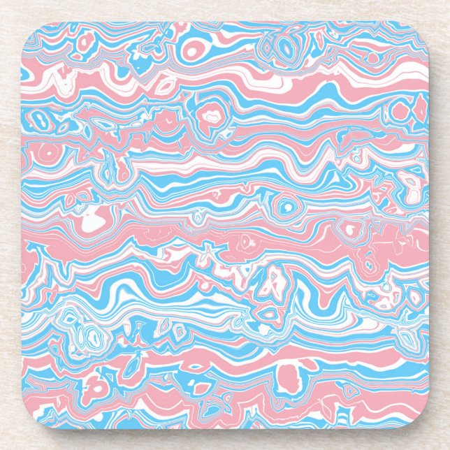Porta-copo Bandeira do Orgulho Trans Trippy Boho Groovy Listr (Frente)