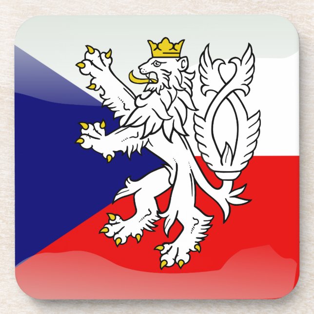 Porta-copo Bandeira lustrosa checa (Frente)