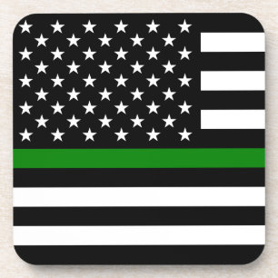 Porta-copo Bandeira Thin Green Line: Veteranos Militares Patr