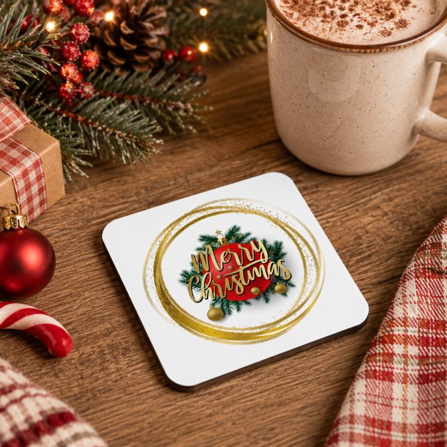 Porta-copo Bandeja de Natal Dourada em plástico duro (Criador carregado)